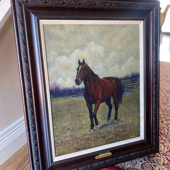 Hand Painted Art Antique Oil Painting Portrait horse on canvas - Picture 3 of 13
